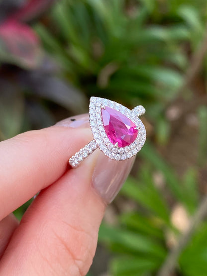 Natural Unheated Pigeon’s Blood Ruby 1.13ct Ring