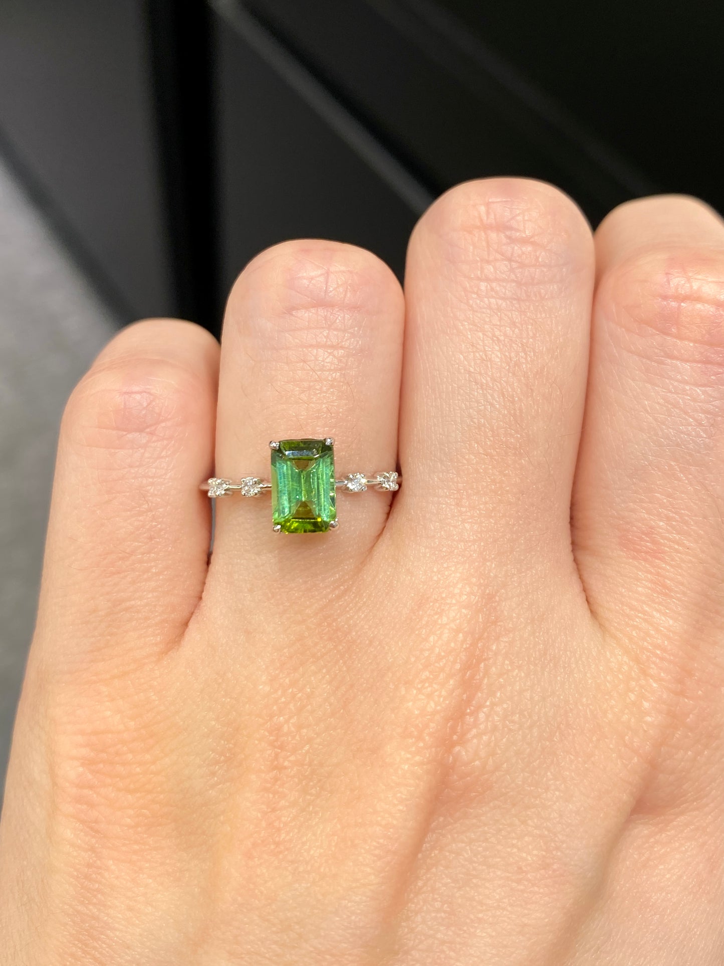 Natural Green Tourmaline 1.20ct Ring