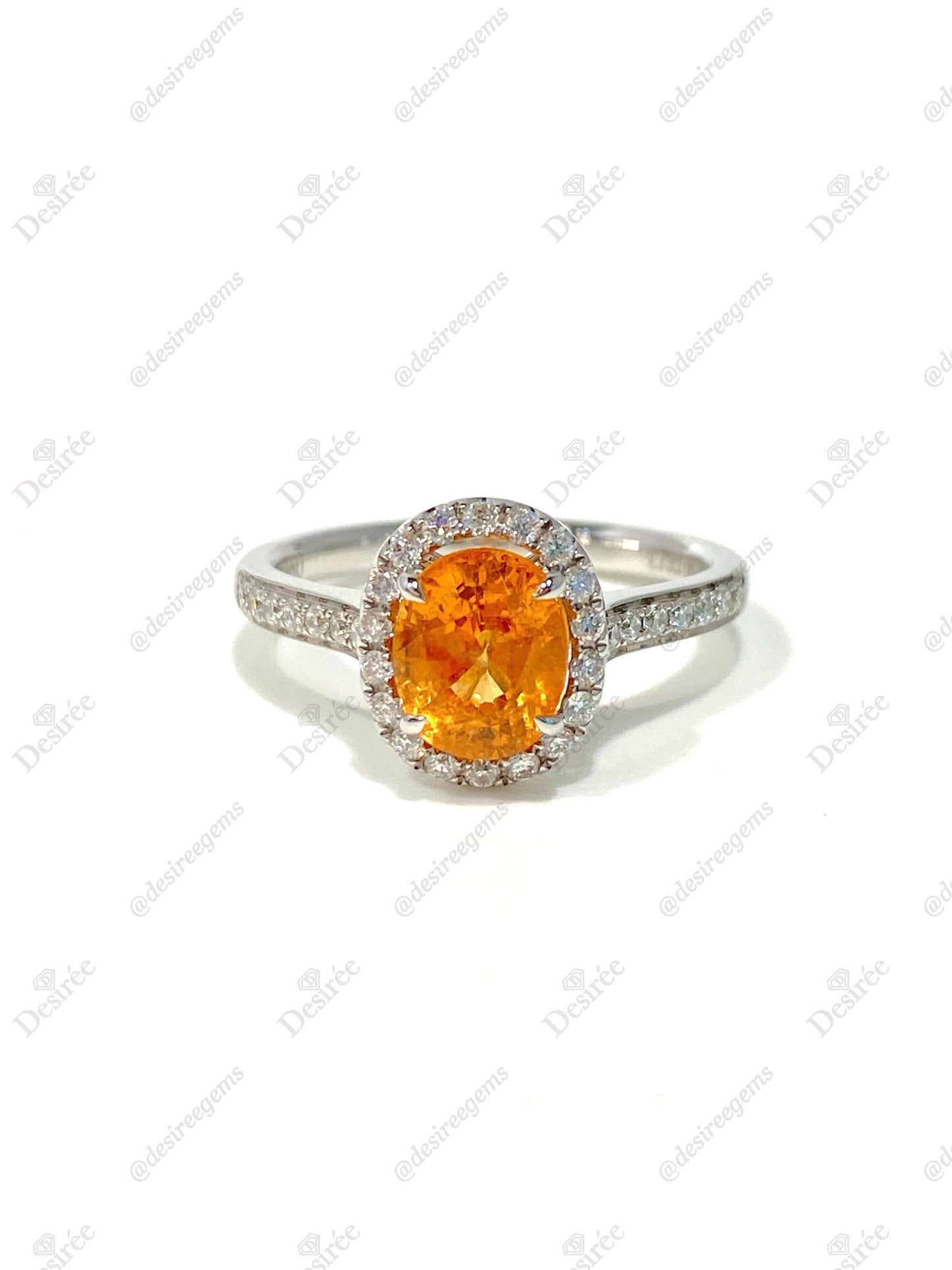 Natural Mandarin Garnet 1.73ct Ring