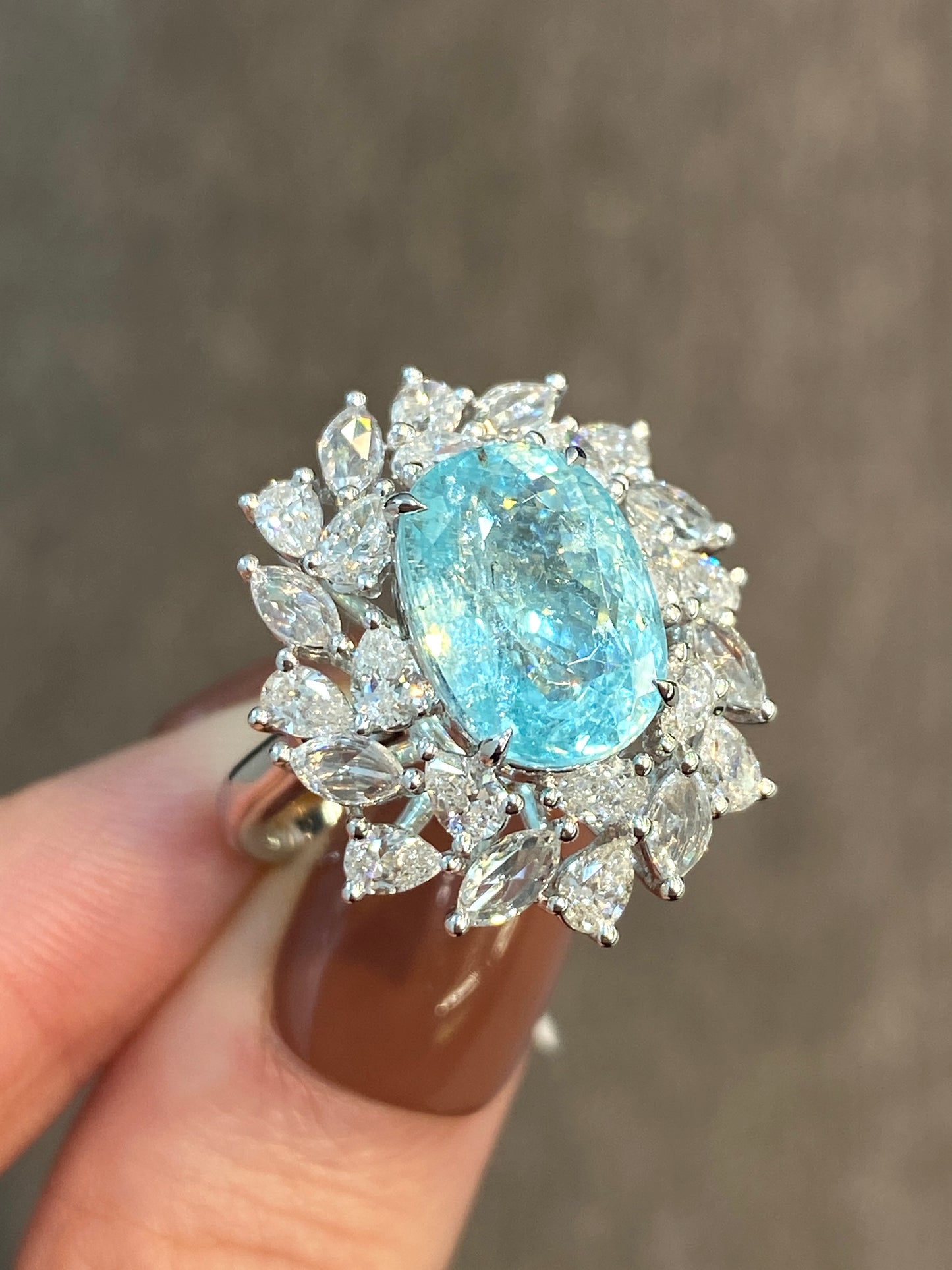 Natural Paraiba Tourmaline 5.74ct Ring