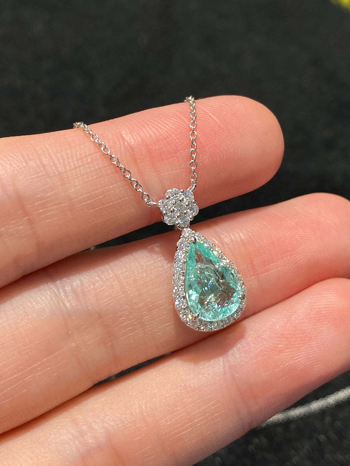 Natural Paraiba Tourmaline 1.52ct Necklace