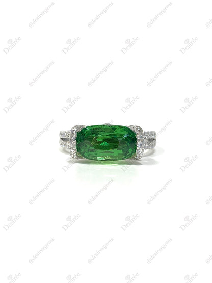 Natural Green Garnet Tsavorite 3.10ct Ring