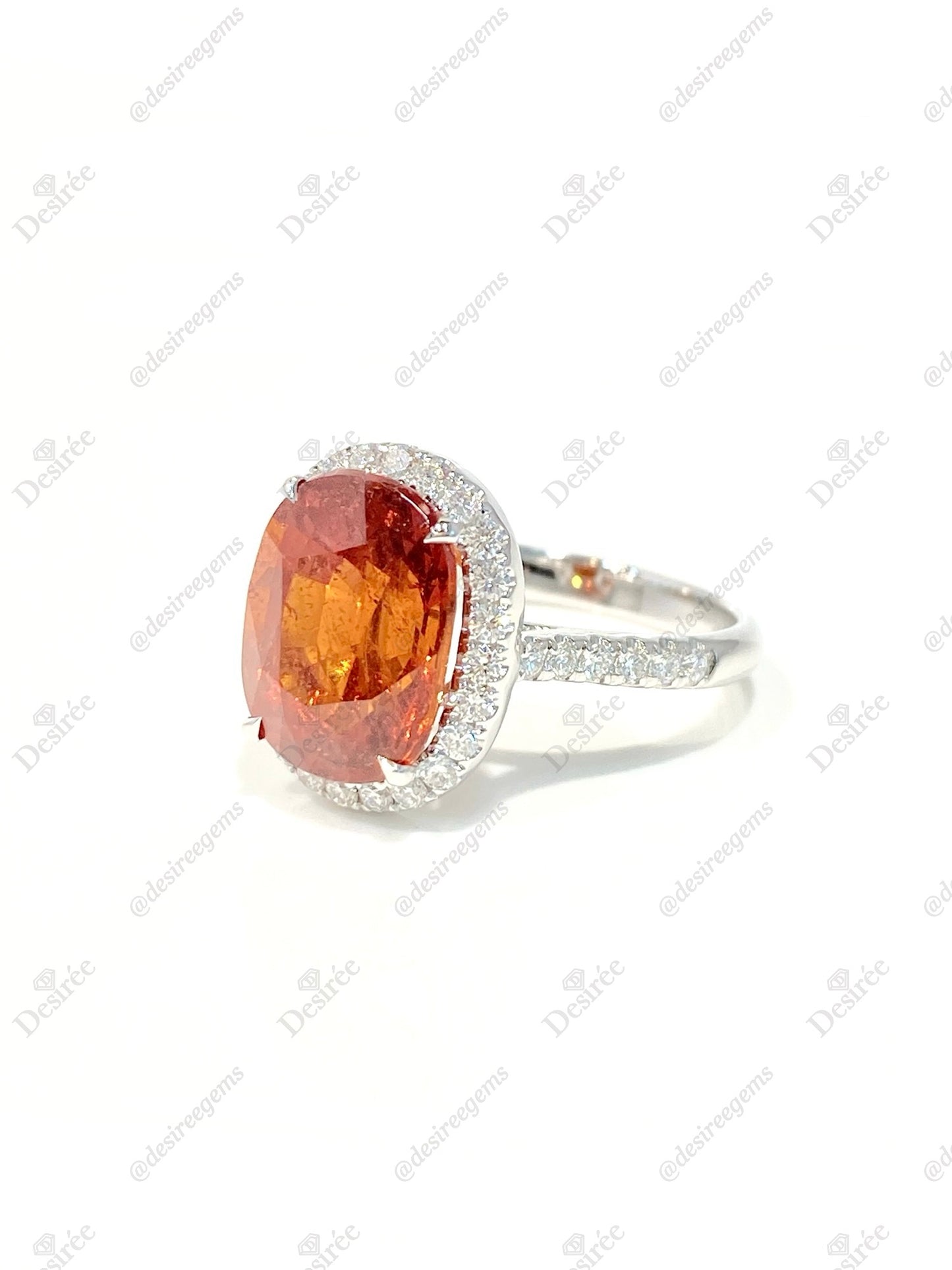 Natural Mandarin Garnet 7.48ct Ring