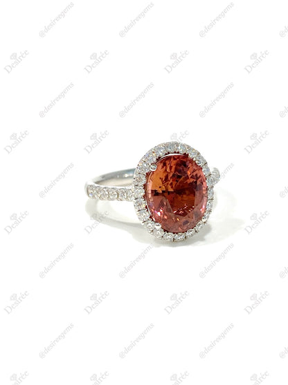 Natural Orange Tourmaline 3.29ct Ring