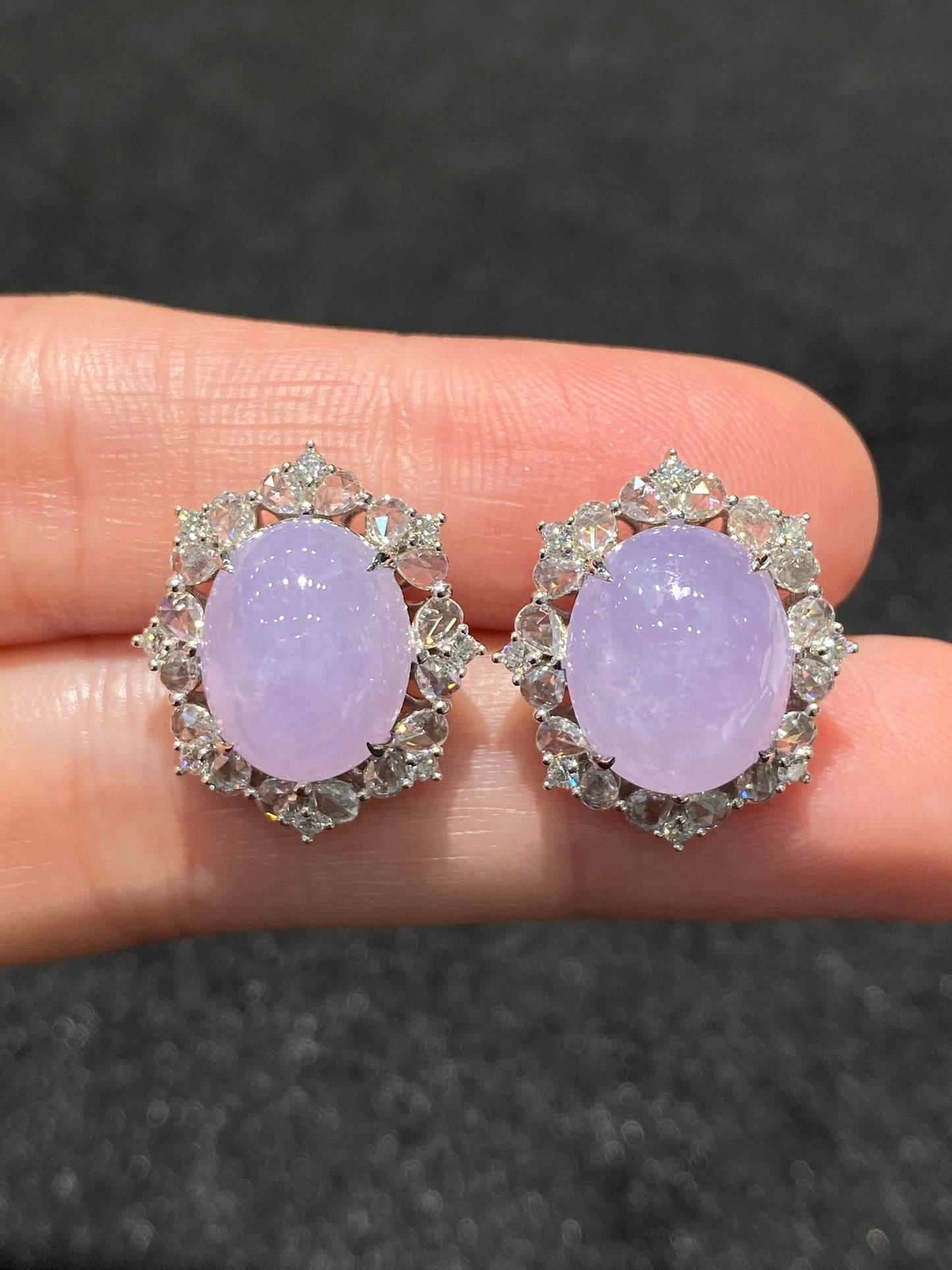 Natural Type A Lavender Jadeite Earrings