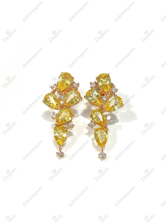 Natural Yellow Sapphire 4.05ct Earrings