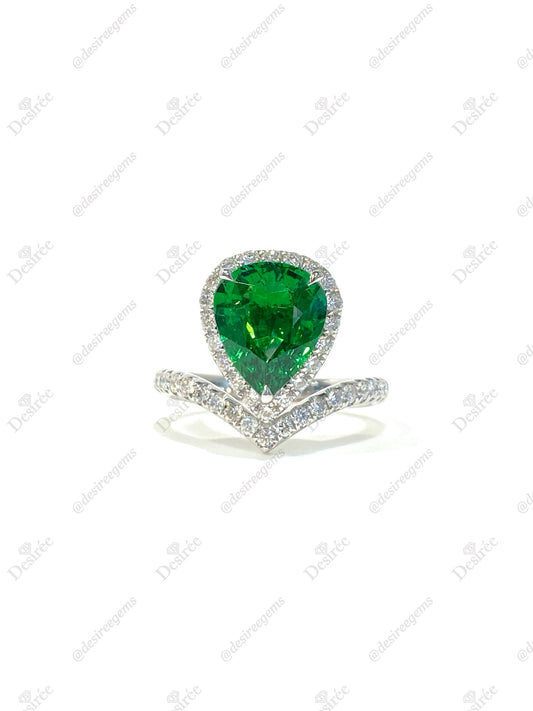 Natural Tsavorite Green Garnet 3.11ct Ring