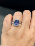 Natural Tanzanite 2.99ct Ring Set With Natural Diamonds In 18K White Gold Gemstone Fine Jewellery Singapore