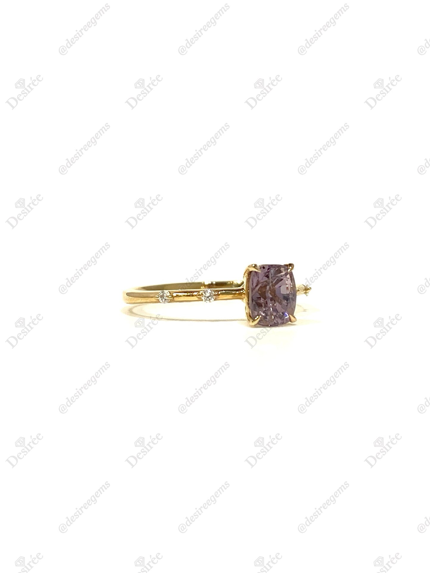 Natural Purplish Grey Spinel 1.05ct Ring