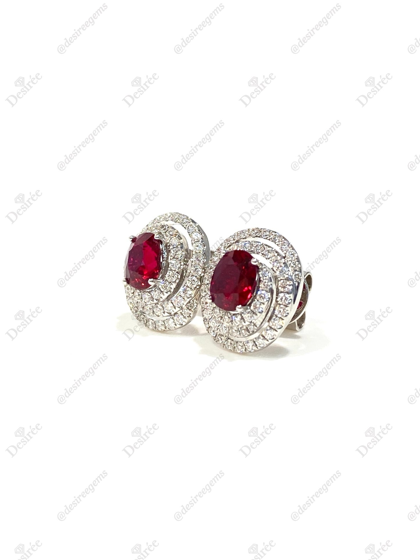 Natural Unheated Ruby 1.46ct Earrings