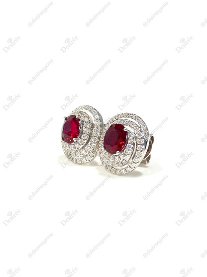 Natural Unheated Ruby 1.46ct Earrings