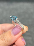 Natural Aquamarine Ring 1.96ct Set With Natural Diamonds In 18K White Gold Gemstone Fine Jewellery Singapore