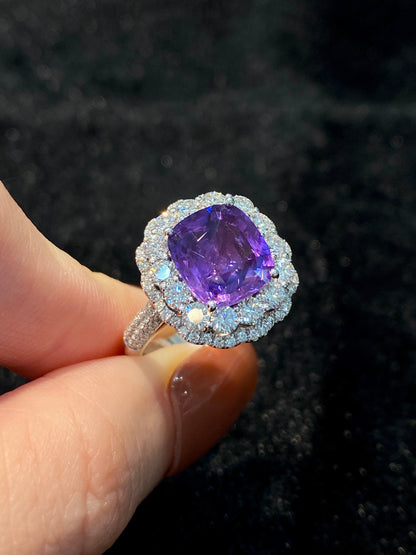Natural Purple Sapphire 3.78ct Ring