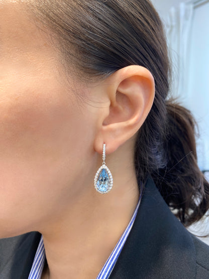 Natural Aquamarine Earrings 6.19ct