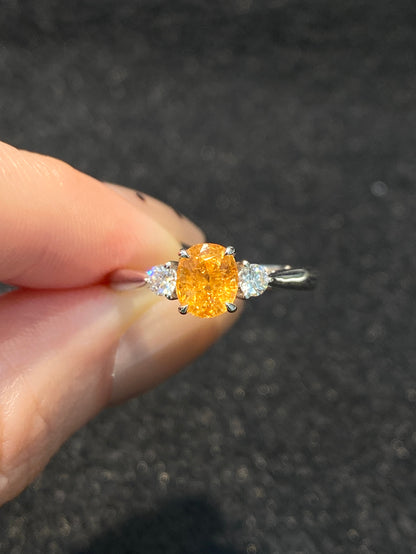 Natural Mandarin Garnet 1.31ct Ring