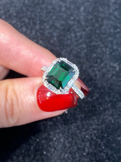 Natural Green Garnet Tsavorite 3.35ct Ring
