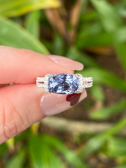 Natural Purplish Grey Spinel 2.25ct Ring