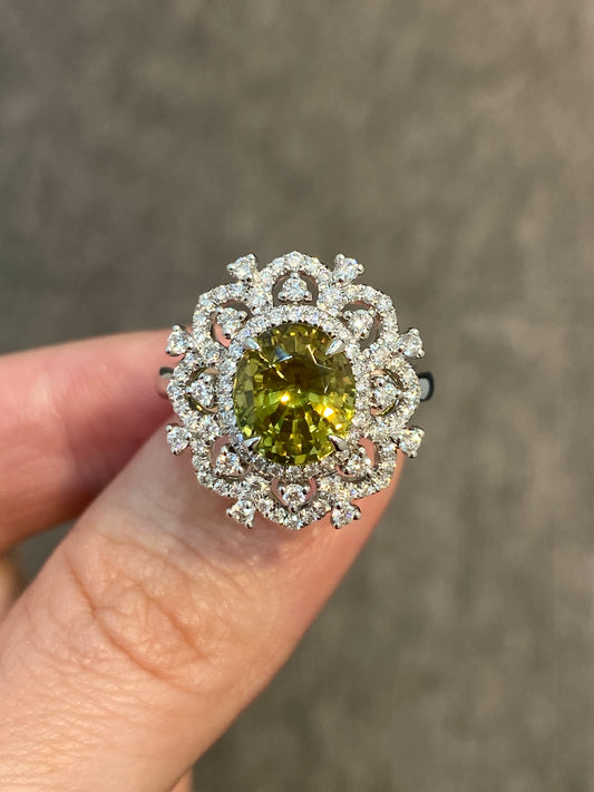 Natural Color Change Alexandrite 3.19ct Ring