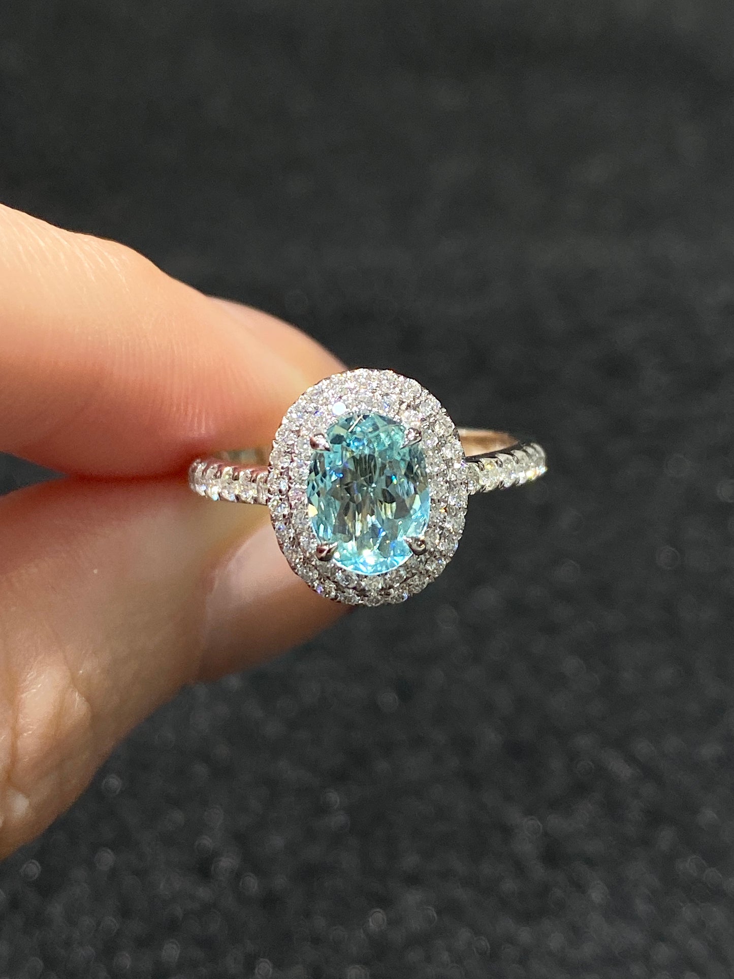 Natural Paraiba Tourmaline 0.91ct Ring