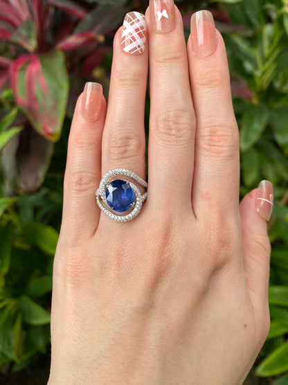 Natural Cornflower Blue Sapphire 4.29ct Ring
