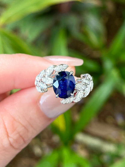 Natural Blue Sapphire 1.96ct Ring