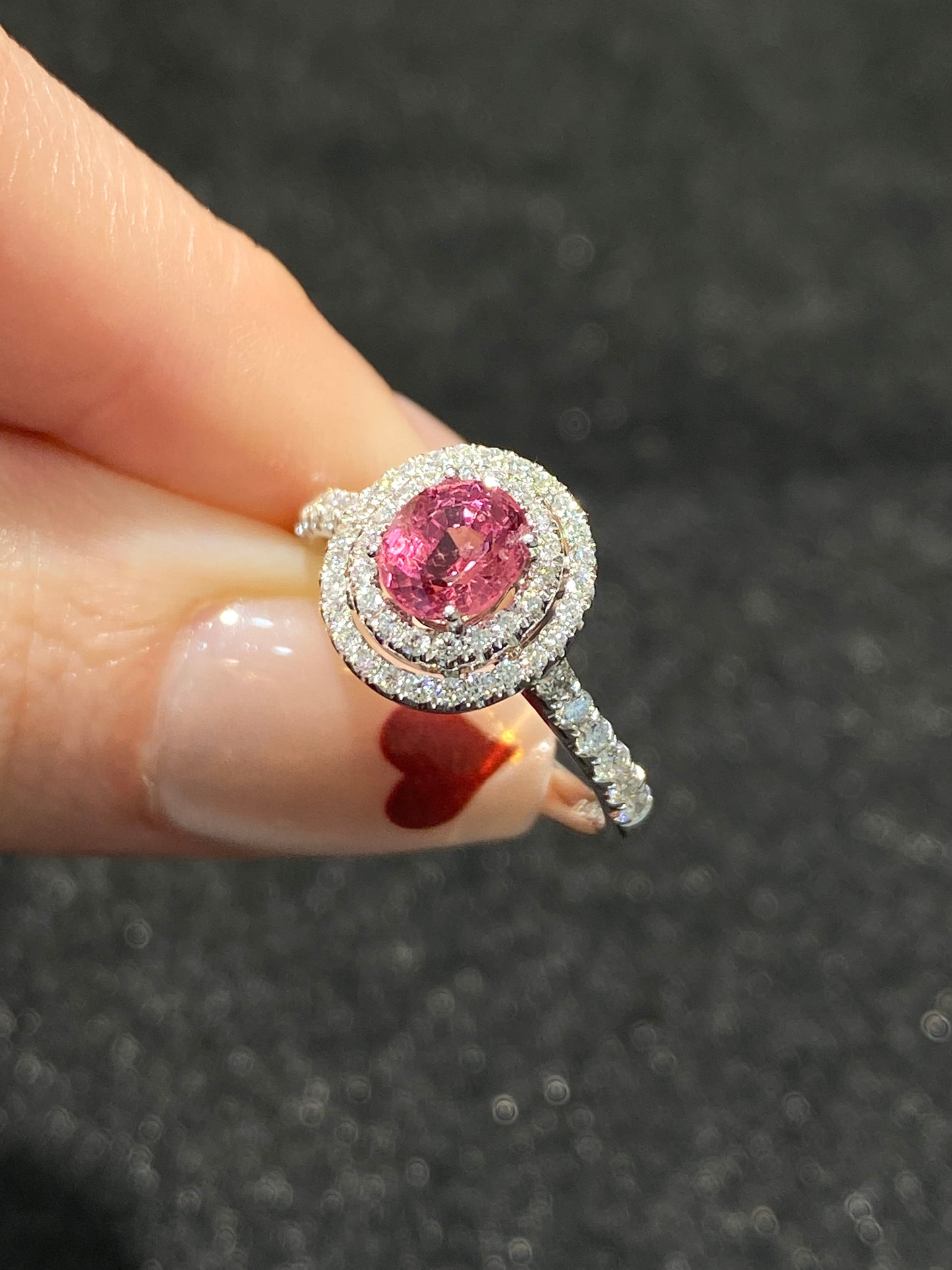 Natural Pink Spinel 0.91ct Ring
