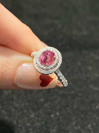 Natural Pink Spinel 0.91ct Ring
