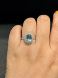 Natural Aquamarine 3.00ct Ring Set With Natural Diamonds In 18K White Gold Singapore Gemstone Fine Jewellery