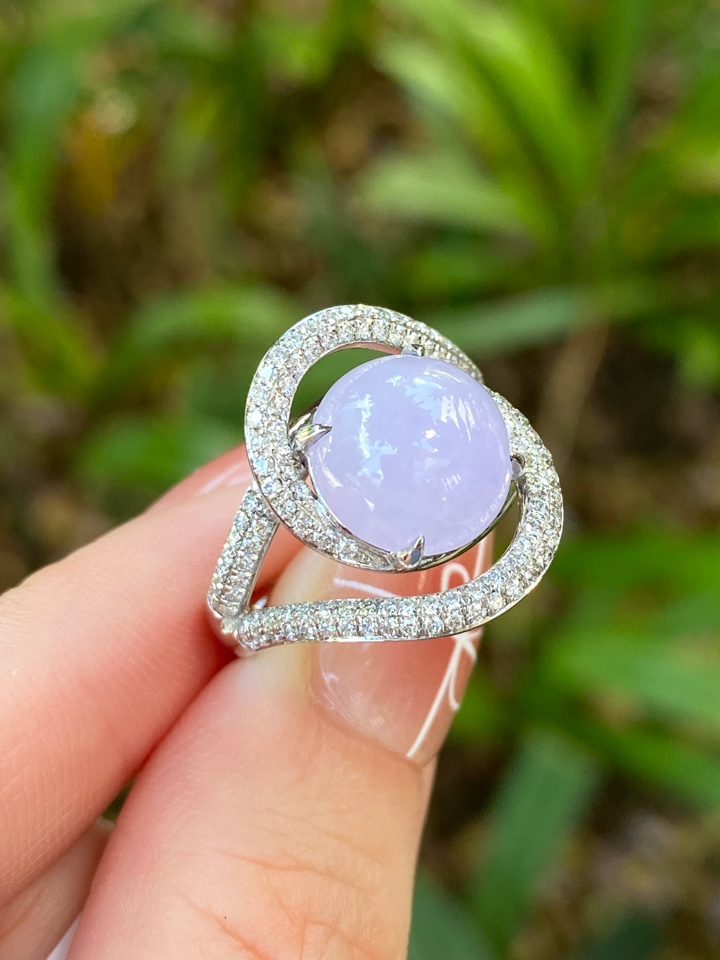 Natural Type A Lavender Jadeite Ring