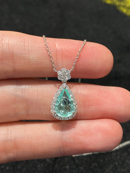 Natural Paraiba Tourmaline 1.52ct Necklace