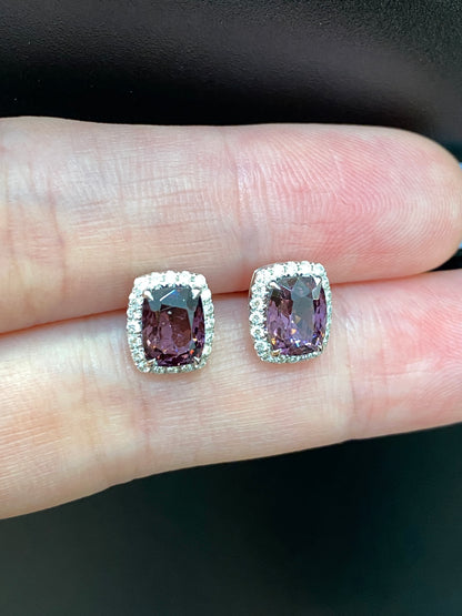 Natural Purple Spinel 2.32ct Earrings