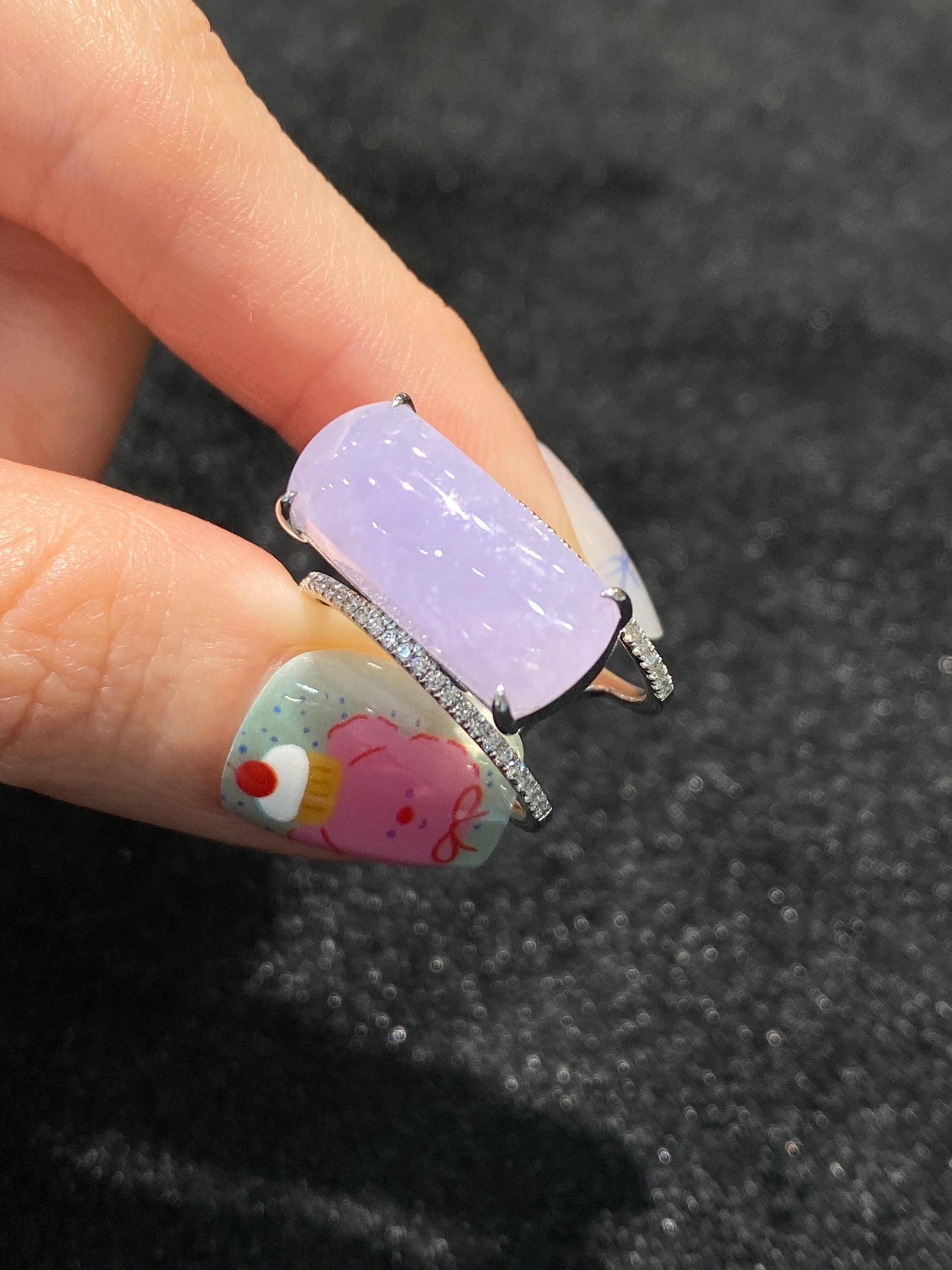 Natural Type A Lavender Jadeite Ring