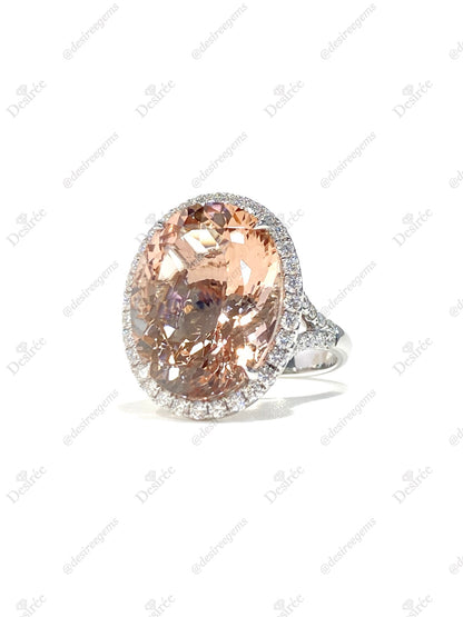 Natural Morganite 12.26ct Ring