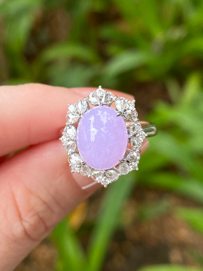 Natural Type A Lavender Jadeite Ring