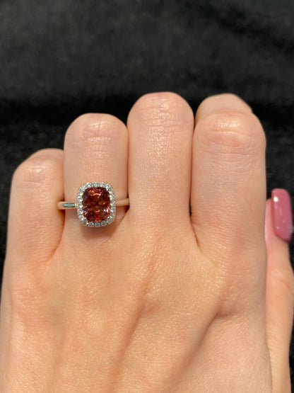 Natural Orange Spinel 1.70ct Ring