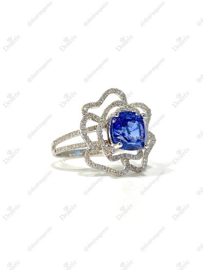 Natural Unheated Blue Sapphire 3.07ct Ring