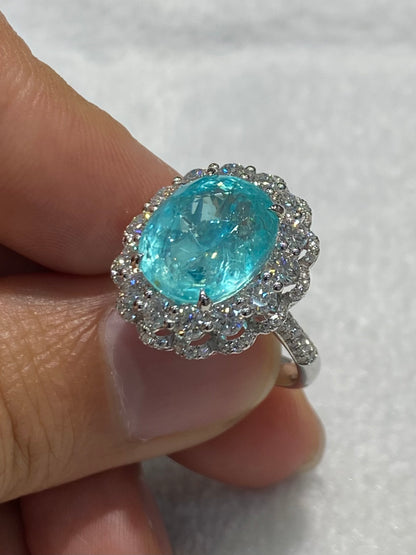 Natural Paraiba Tourmaline 7.85ct Ring