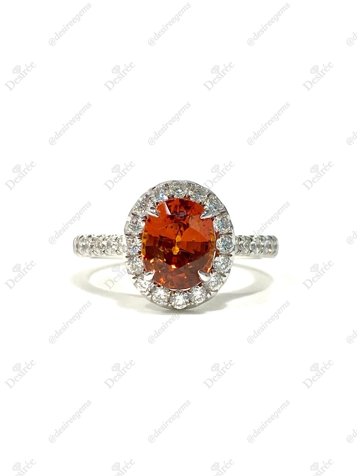 Natural Orangy Red Garnet 1.89ct Ring