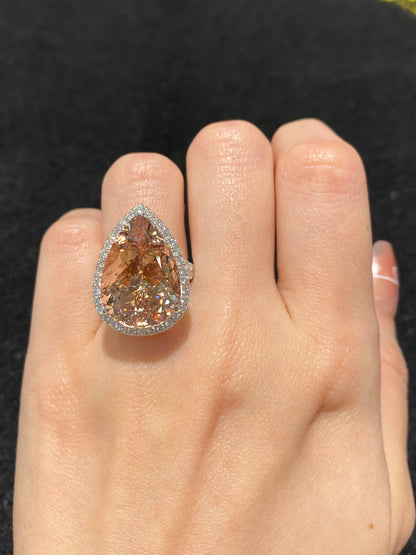 Natural Morganite 13.56ct Ring