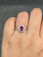 Natural Pink Spinel 0.87ct Ring Set With Natural Diamonds In 18K White Gold Singapore Gemstone Fine Jewelry
