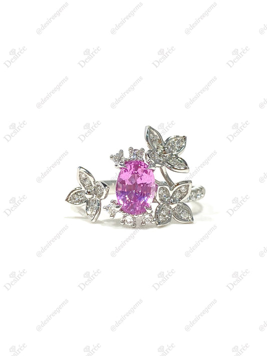 Natural Pink Sapphire 1.16ct Ring