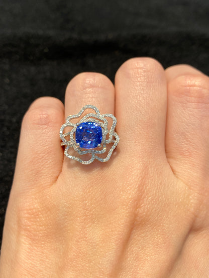 Natural Unheated Blue Sapphire 3.07ct Ring