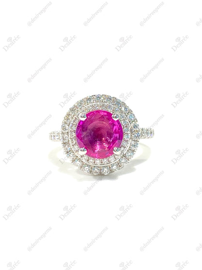 Natural Pink Sapphire 2.61ct Ring