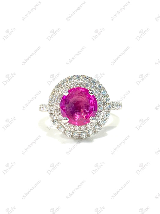 Natural Pink Sapphire 2.61ct Ring