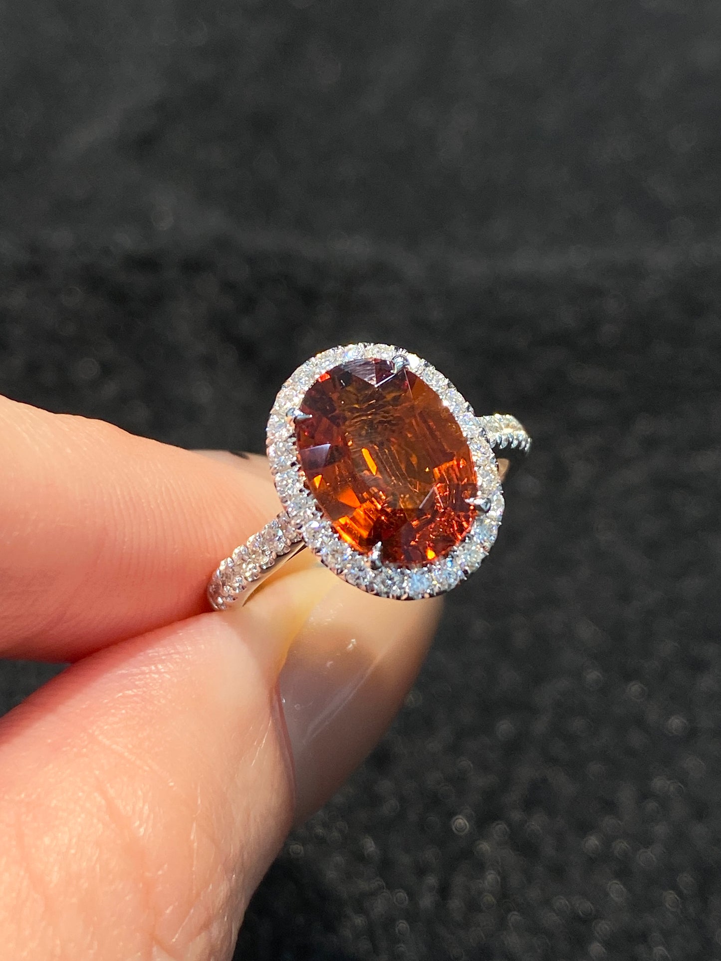 Natural Mandarin Garnet 3.07ct Ring