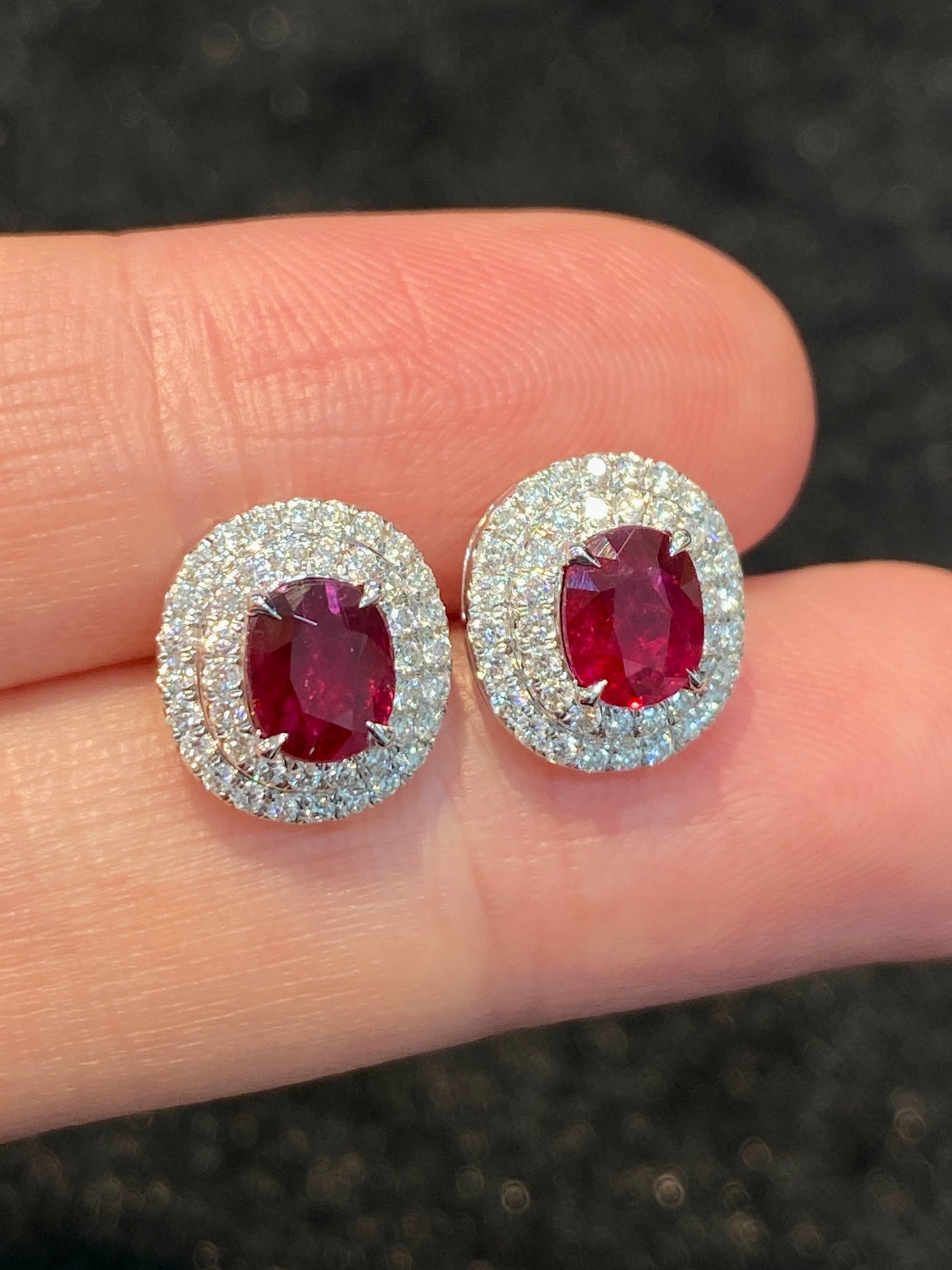 Natural Unheated Ruby 1.33ct Earrings