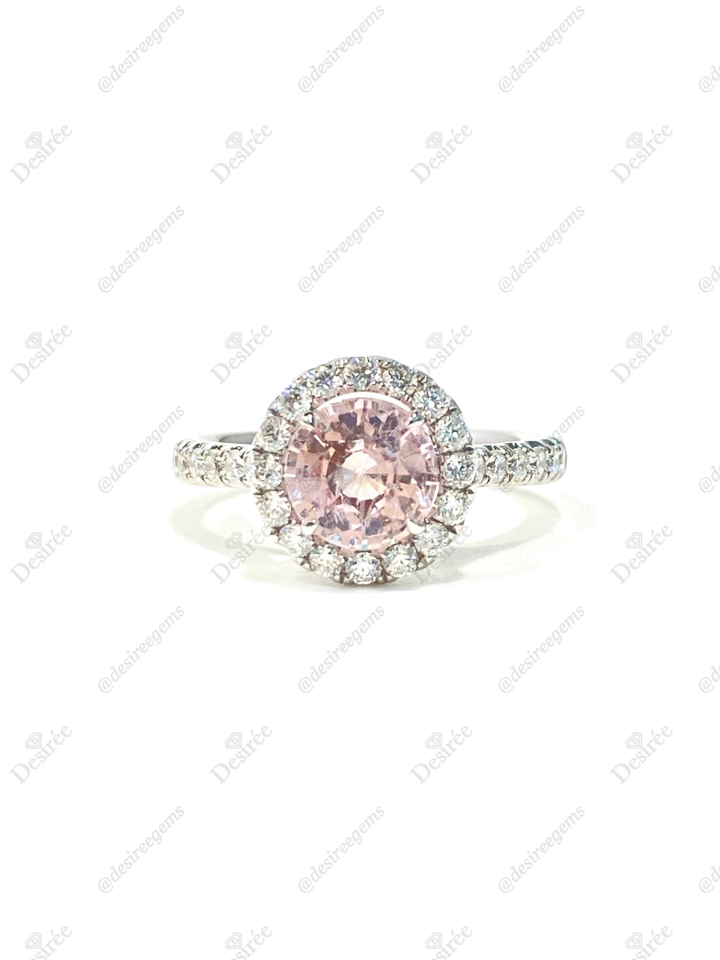 Natural Unheated Peach Sapphire 1.38ct Ring