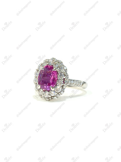 Natural Purplish Pink Sapphire 2.06ct Ring