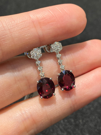 Natural Red Garnet 4.84ct Earrings