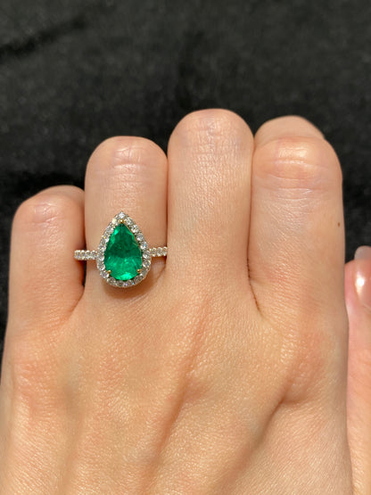Natural Colombian Emerald 1.68ct Ring